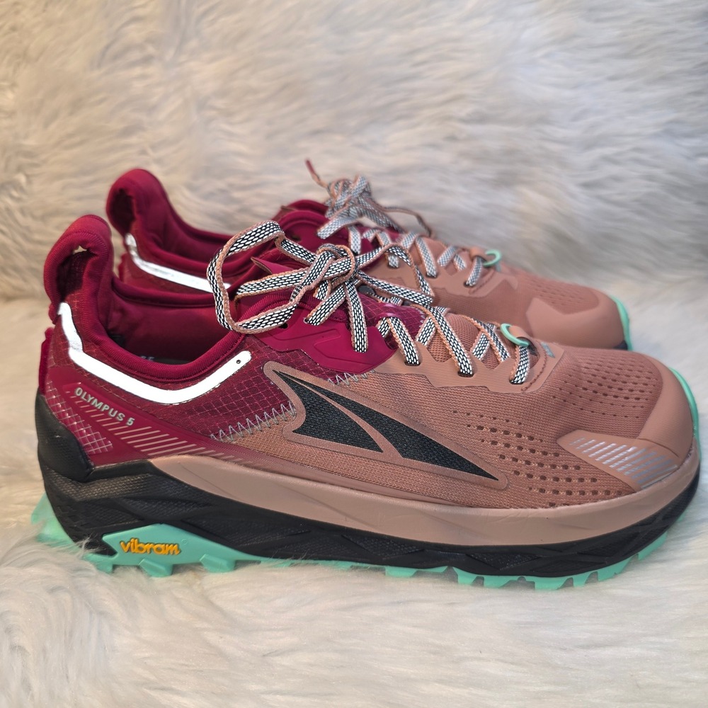 Altra Olympus 5 Trail Running Shoes Women's 10 Brown Red Vibram AL0A7R74961
